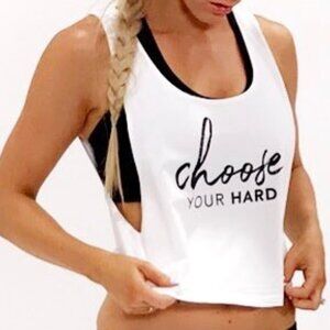 Asy Bines Toned "Choose Your Hard" White Tank